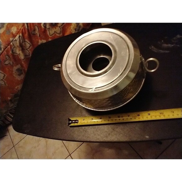 Vintage Nasco Italy 3 Pc Hammered Aluminum Casserole Dish / Cooking piece/ Cover - Picture 2 of 12